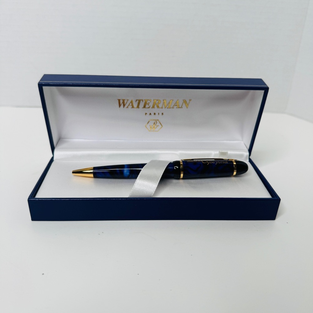 Waterman Paris Phileas Ballpoint Pen Blue Marble Finish Blue Box "Above and Beyo